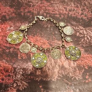 Gold and Silver Coin Charm Bracelet